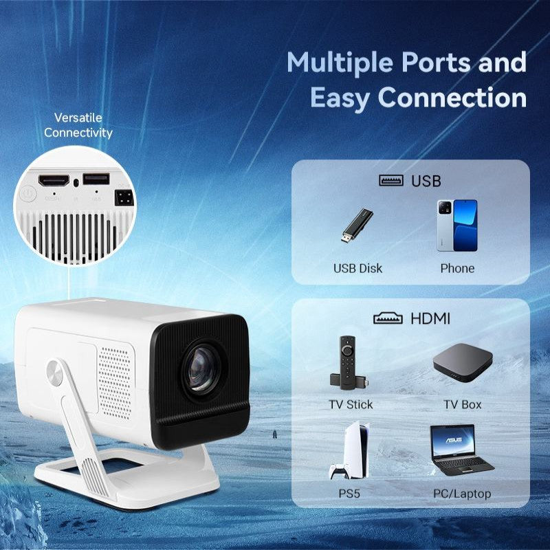 Blulory T7 Proyector Inteligente / USB / HDMI / Bluetooth / WiFi / 100-240V ~ 50/60Hz