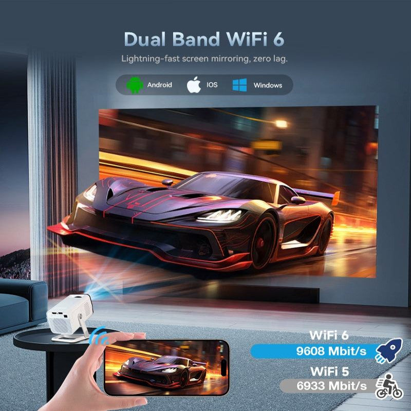Blulory T7 Proyector Inteligente / USB / HDMI / Bluetooth / WiFi / 100-240V ~ 50/60Hz