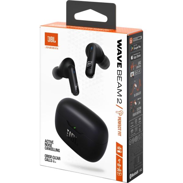 Auricular JBL Wave Beam 2 ANC Bluetooth - Negro
